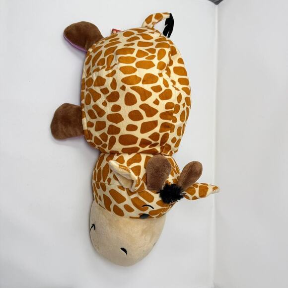 2015 Flip A Zoo Geo Giraffe Ava Hippo 2 in 1 Reversible Purple Brown 19" Plush - Picture 6 of 12